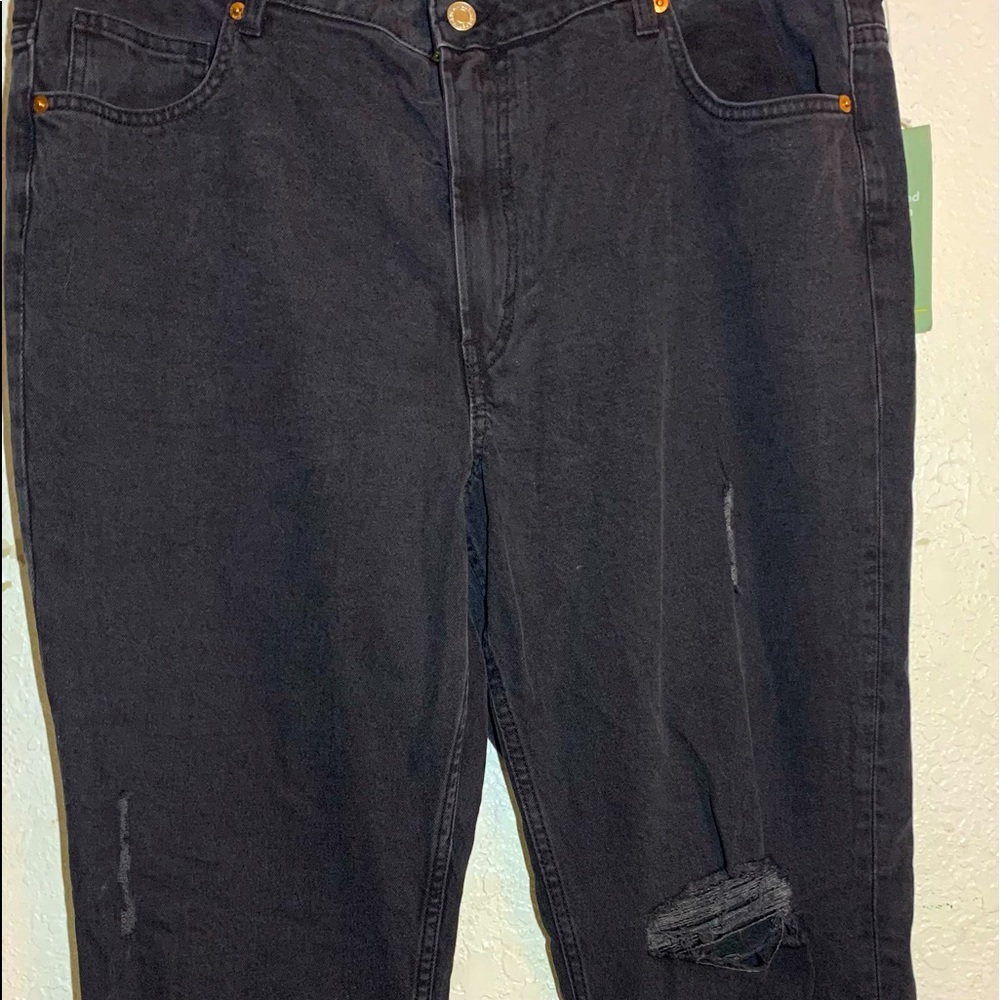 black straight legged jeans